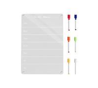 Magnetic Dry Erase Board -, trasparente Sleek Modern Aesthetic, dimensioni 30 cm x 20 cm + 6 pennarelli, foglio acrilico lucido di alta qualità, per Fridge & Kitchen Planning