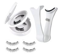 Magnetic Eyelashes, 4 Pieces No Glue False Lashes Kit with Applicator, 0.15 Inch Lightweight & Comfortable, Eye Makeup Accessories for Women on Travel, Dates, Performances, and Gym