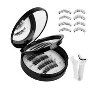 Magnetic Eyelashes, Waterproof Fake Lashes with Applicator, 2 Pairs Portable Makeup Supplies, False Eyelashes for Home, Studio, Travel, Easy Application, Long-Lasting Wear