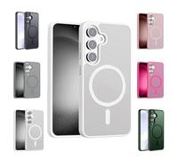Magnetic for Samsung Galaxy S25 Ultra Case, Slim Translucent Matte Shockproof Phone Case, Dropproof Tough Rugged Phone Cases Compatible with MagSafe (for GalaxyS25 Ultra,white)
