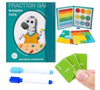 Magnetic Fraction Demonstration Book, 1 Set Math Teaching Aid, Magnetic Fraction Disc Set, Magnetic Fraction Tiles & Fraction Circles, Learning Mathematics Manipulatives (1PCS)
