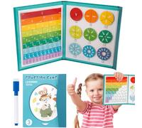 Magnetic Fraction Demonstration Book, 1 Set Math Teaching Aid, Upgraded Magnetic Fraction Tiles, With 10 Brilliant Colors, For Teaching Enhance Mathematical Skills (rabbit)