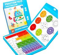 Magnetic Fraction Tiles, Magnetic Fraction Demonstration Book for Classroom Teaching & Homeschool Learning (B)