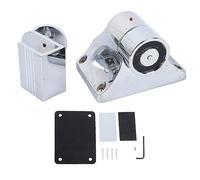 Magnetic Glass Door Stop, Electromagnetic Door Stopper with 132.3LB Holding Force, Dual 12V 24V Power Supply for Frameless Glass Doors, Aluminum Alloy Construction