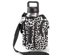 Magnetic Gym Bottle Pouch, Sling Bag for on-The-, Water Bottle Organizer with Strap & Phone Pockets, Compact for Gym, Travel, Work, and Sports Activities, leopardo, Se référer au descriptif, Fare