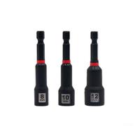 Magnetic Hex Nut Driver 65mm Chrome Vanadium Steel(8+10+12mm) | Strong magnetic hold, chrome vanadium steel, 65mm length, fits electric drills, prevents slipping