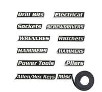 Magnetic Labels - Reusable Tags, Identification Stickers, Classification Markers, Drawer Signs | Universal Toolbox Accessory Ideal For Household Garage Cabinet Workshop Organization Storage