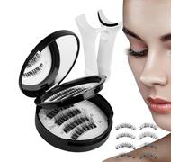 Magnetic Lashes Set, Waterproof 3d False Eyelashes with Applicator, 10cm Studio Travel Natural Lightweight, 2-Pair Reusable Eyelashes for Makeup, Eyelash Makeup Home