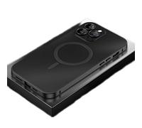 Magnetic Metal Snap-On Case For Iphone, Magnetic Charging Aluminum Metal Bumper Matte Shell For Iphone, Ultra-Thin Luxury Phone Case, Classic Matte Phone Case (Black,16 Pro)