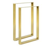 Magnetic Mobel 2 gambe da tavolo in metallo per scrivania, tavolo da pranzo, piedini per mobili, supporto da tavolo (40 x 42 cm (panchina), oro, profilo 6 x 2 cm)