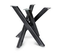 Magnetic Mobel Struttura del tavolo Orion Design a croce, robusta, robuste guide per tavoli, acciaio, gambe del tavolo, metallo (Trasparente, 77x77xH71 cm)