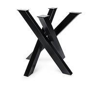 Magnetic Mobel Struttura del tavolo Orion Design a croce, robusta, robuste guide per tavoli, acciaio, gambe del tavolo, metallo (Nero, 77x77xH71 cm)