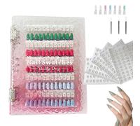 Magnetic Nail Book, 2025 New Nail Color Display Book, Art Salon Design Booklet for Manicurist, Magnet Removable Blank Sample Display Organizer (180Pc,Red)
