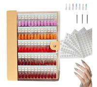 Magnetic Nail Book, 2025 New Nail Color Display Book, Art Salon Design Booklet for Manicurist, Magnet Removable Blank Sample Display Organizer (180Pc,brown)