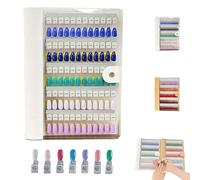 Magnetic Nail Book, 240 Nail Color Display Book Organizer with 240 Magnetic Tips, Professional Salon Nails Art Color Chart & Practice Stand for Easy Preview & Storage (White,180Pcs)