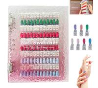 Magnetic Nail Swatches Book, 2025 New Nail Color Display Book, Professional Magnet Removable Blank Nails Sample Display Organizer, Nails Art Salon Design Booklet for Manicurist (240pc,Pink)