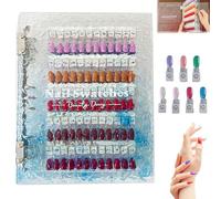 Magnetic Nail Swatches Book, 2025 New Nail Color Display Book, Professional Magnet Removable Blank Nails Sample Display Organizer, Nails Art Salon Design Booklet for Manicurist (240pc,Blue)