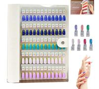 Magnetic Nail Swatches Book, 2025 New Nail Color Display Book, Professional Magnet Removable Blank Nails Sample Display Organizer, Nails Art Salon Design Booklet for Manicurist (120pc,Beige)
