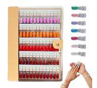 Magnetic Nail Swatchs Book, 120/180/240 Nail Color Display Book Organizer with Magnetic Tips, Professional Salon Nail Art Color Chart , Nail Art Salon Design Booklet for Manicurist (Yellow,240PCS)
