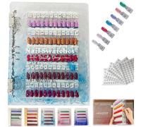 Magnetic Nail Swatchs Book, 2025 New 120/180/240 Nail Color Display Book, Professional Magnet Removable Blank Nail Art Salon Design Display Booklet for Manicurist (Blue,180PCS)