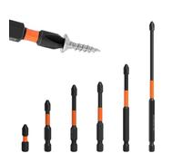 Magnetic Phillips Screwdriver Bit Set - High Hardness S2 Steel | Super-Strong Magnetic Force, 6 Length Options, 78g Wear-Resistant Rust-Proof Durable Drill Bits for Industrial & Home Use