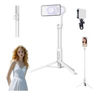 Magnetic Phone Tripod,51/63" Extendable Selfie Stick with Wireless Remote,360° Rotation Phone Stand for Video Recording & Vlogging - Portable Travel Tripod (white,1.6m)