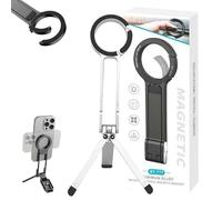 Magnetic Phone Tripod for iPhone, MA38 Portable Phone Holder Mini Tripod for Magsafe (Silver)
