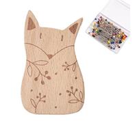 Magnetic Pin Holder - Cute Wooden Pincushion With Strong Base, Rustproof Metal Pickup Core, Included 100 Pieces Stainless Steel Pins, Smooth Sanded Birch Lid | Use For Crafting Dressmaking Embroidery