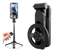 Magnetic Pocket Selfie Stick, Multifunctional Portable Selfie Stick, Pocket-Sized Retractable Phone Holder with Remote Control for Home Travel Vlogging & Video Recording (1 set,Black)