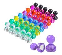 Magnetic Push Pins - Whiteboard Tacks Set, 0.43 inch Secure Hold Notice Fasteners, Office Supply with 40 Piece Pack, Display Tool with Strong Magnet Grip, Organizer Accessory for Classroom Use