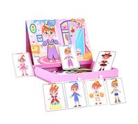 Magnetic Puzzle - 1.69 Inches Double-Sided Pretend Play Set for Creative Learning, Fun Face Dress-Up with Educational Magnetic Pieces, Kids Girls Teens Family School Home Use