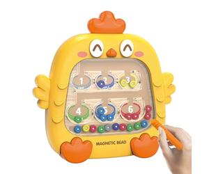 Magnetic Puzzle Board - Farm Animal Maze Game | Chicken Shape Activity Toy for Kids, Cognitive Development Learning with Fine Motor Skills, Educational Game for Boys Girls Age 4+, Classroom Fun