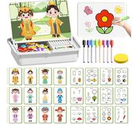 Magnetic Puzzle Face Dress Up, Portable Magnetic Puzzles Face Dress Up Travel Game Double Side Preschool Educational Learning Toy for Kids with Storage Case (Chinese Style)