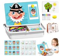 Magnetic Puzzles Face Dress Up Travel Game Double Side, Magnetic Funny Face Puzzle Toy Drawing Board, Magnetics Faces Toy, Preschool Educational Learning Toys for Kids, Age 3-6 (A)