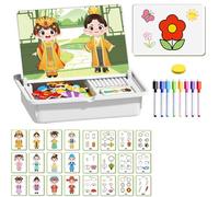 Magnetic Puzzles Face Dress Up Travel Game Double Side Preschool Educational Learning Toy For Kids, Magnetic Educational Game, Dress-Up Puzzle Toy, Enhances Creativity and Learning (B)