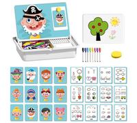 Magnetic Puzzles Face Dress Up Travel Game Double Side Preschool Educational Learning Toy for Kids, Magnetic Dress up Puzzle,Enhances Creat for Toddlers 1-3 3-12 (#F)