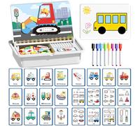 Magnetic Puzzles Face Dress Up Travel Game - Double Side Preschool Educational Learning Toy for Kids (Transportation)