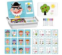 Magnetic Puzzles Face Dress Up Travel Game, Double-Sided Preschool Learning Toys - Enhances Creativity and Learning (Expressions)