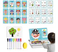 Magnetic Puzzles Face Dress Up Travel Game, Magnetic Faces Kids, Educational Facial Expression Learning Puzzle Children, Sensory Fine Motor Learning Education Activities, for Toddler Kids Ages 3-6 (A)