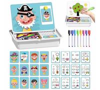 Magnetic Puzzles Face Dress Up Travel Game Magnetic Puzzle,Travel Game Double Kids Educational Learning Toy,Funny Face Play Set,Enhances Creativity and Learning for Boys Girls(A)