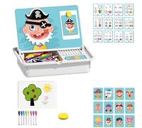 Magnetic Puzzles for Toddlers 3-5 - Double-Sided Puzzle Book with Magnetic Faces and Outfits with 70 Parts and 12 Pattern Cards, Encourages Imagination and Learning, Portable Travel Toy