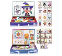 Magnetic Puzzles - Magnetic Dress Up Puzzle, Double Side Educational Jigsaw Puzzles Toys | STEM Toy | Portable Gift Box For Boys Girls Kids Birthday Party Travel Home Preschool School