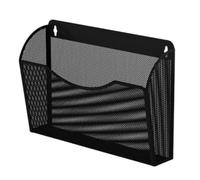 Magnetic Refrigerator Side Storage Basket Mesh Wall Mounted Magazine Holder Rack Space Saving Hanging File Organizer Basket(Black-S)