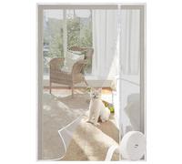 Magnetic Screen Door Fly Screen 80x215cm, Hands Free Mesh Partition Keeps Bugs Out, Soft Door, Keeps Bugs Mosquito Out, White