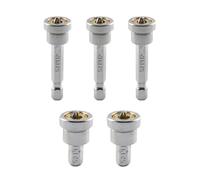 Magnetic Screwdriver Bits - 5pcs Shock Drivers, Accurate Positioning Drill Accessories, Heavy Duty Professional Bit Kit, Easy Grip Design | Essential Hardware Tool Set For Carpentry Home Improvement D