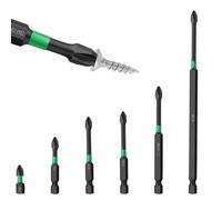 Magnetic Screwdriver Bits, S2 Alloy Steel Anti Slip Design, Strong Magnetism, Portable Precision Long Drill Bits for Electric Screwdrivers and Drills, 6 Pieces