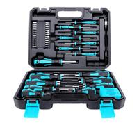Magnetic Screwdriver Set - Chromium Vanadium Steel 43 Piece Kit With Storage Case Precision Tools And Magnetic Accessories - Multi Bit Repair Tool Set - Includes Slotted Phillips Hex Screwdrivers
