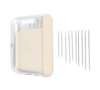 Magnetic Sewing Needle Case Portable Sewing Needle Storage Box with 10 Needles for Outdoor Projects Travel Friendly Design Organized Storage Solution Secure and Accessible ABS (Apricot)