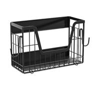 Magnetic Shelf, Refrigerator Side Rack, Storage Organizer, Heavy Duty Backing, Multi Tier Space Saving Design, Black 2 Pack, for Kitchen, Dorm Room, Bathroom, Office Locker, 16.93x8.27x1.97 Inches,