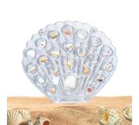 Magnetic Shell Holder, Acrylic Jewelry Box for Small Treasures with Portable Travel Design, Clear Multi Grid Storage Tray Case, Desktop Vanity Showcase Ornament Collection Cabinet Display Tray